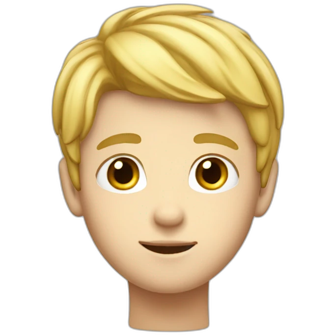 blone hair, rounded face, face tated boy emoji