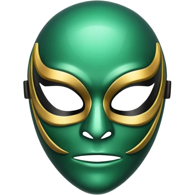 curved mask, poisonous, emerald emoji