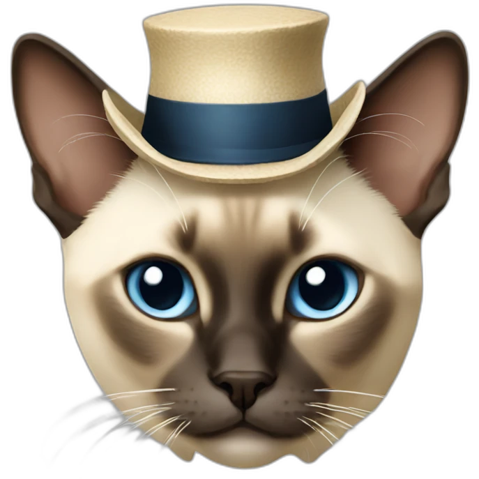 Siamese cat with hat emoji