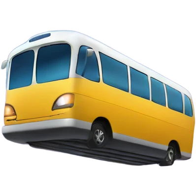 Flying bus in galaxy around the sky  emoji