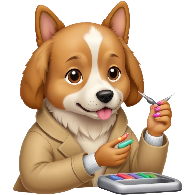 Dog having a manicure emoji