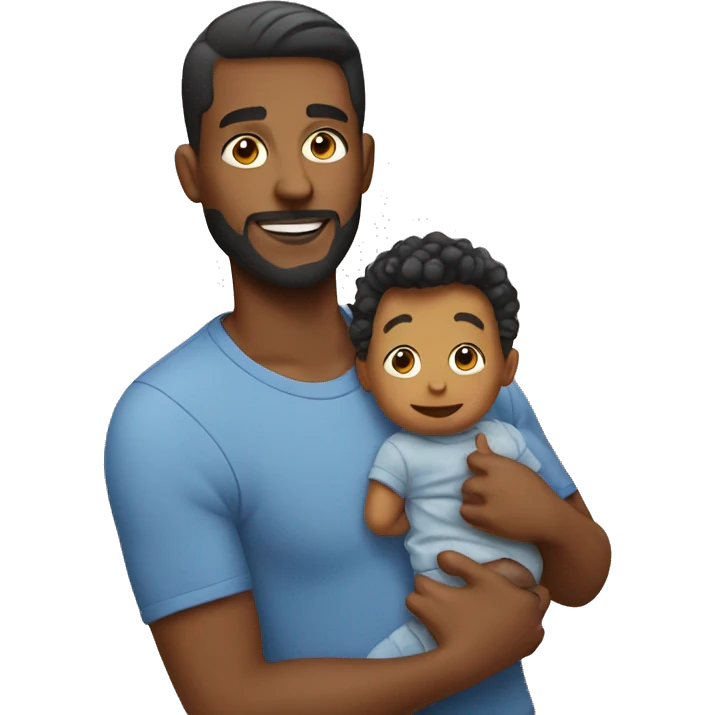 Dad with baby boy emoji