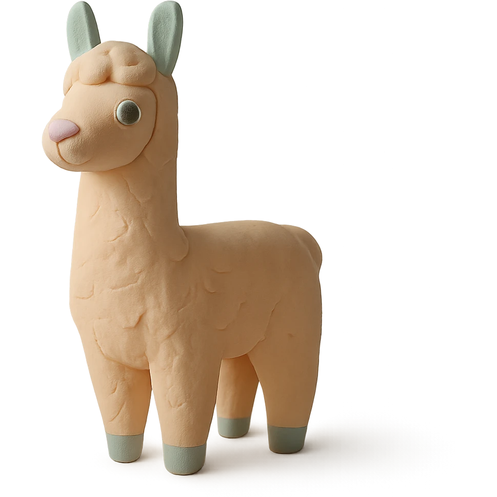 llama in claymation style with pastel colors emoji