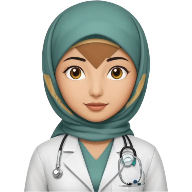 hijab woman doctor, half body emoji
