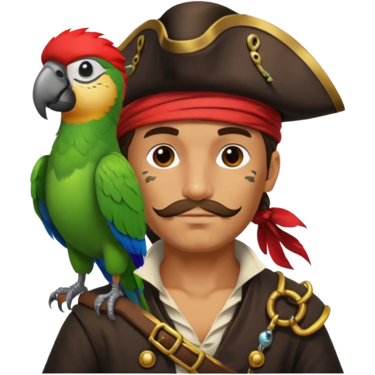 pirate and parrot emoji