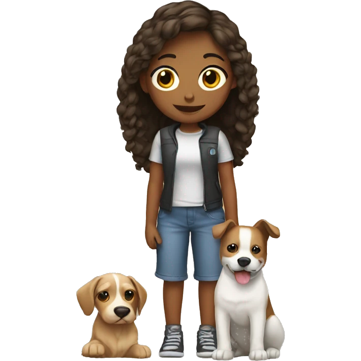 Girl with dog  emoji