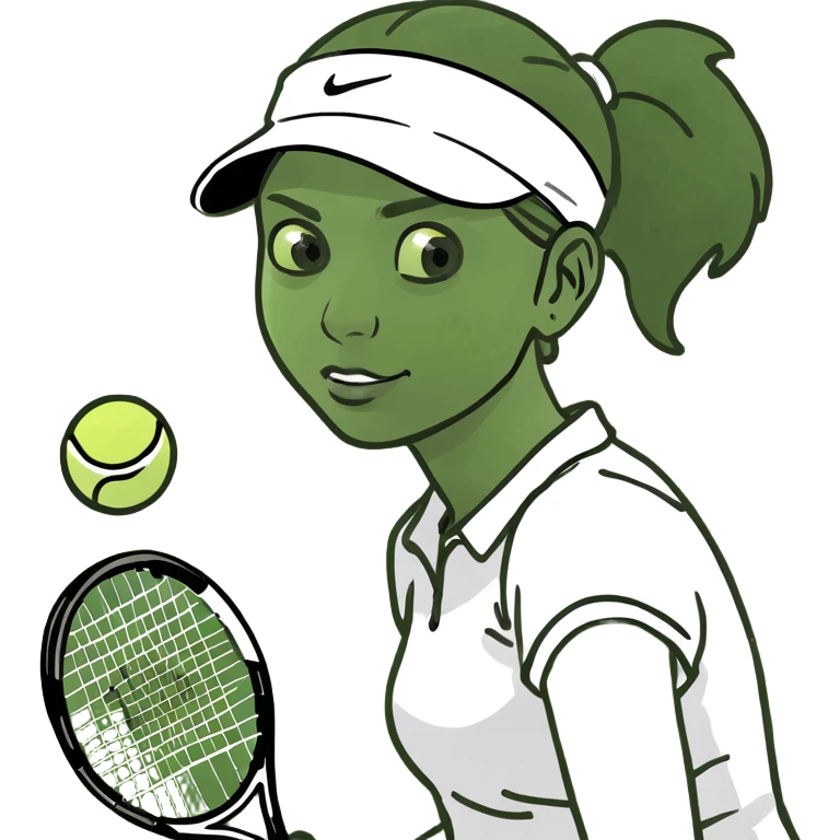 white young girl playing tennis emoji