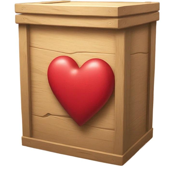 Beating Heart inside a wooden box emoji