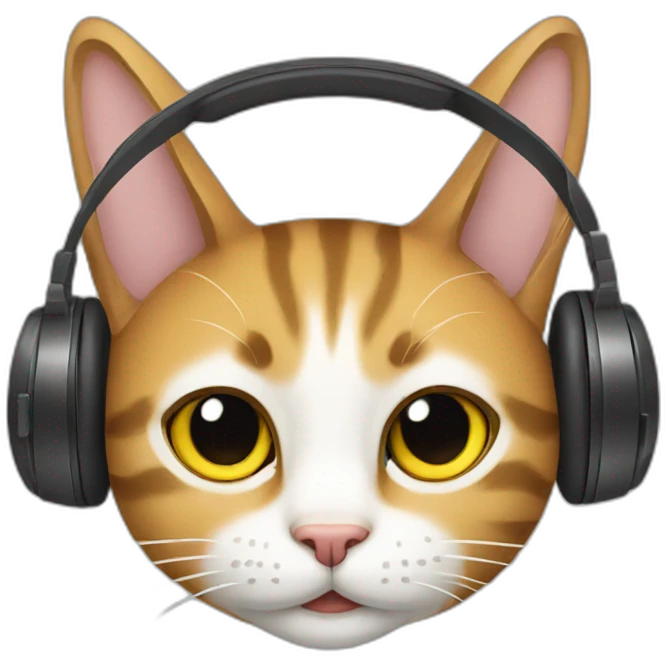 cat with earphones emoji
