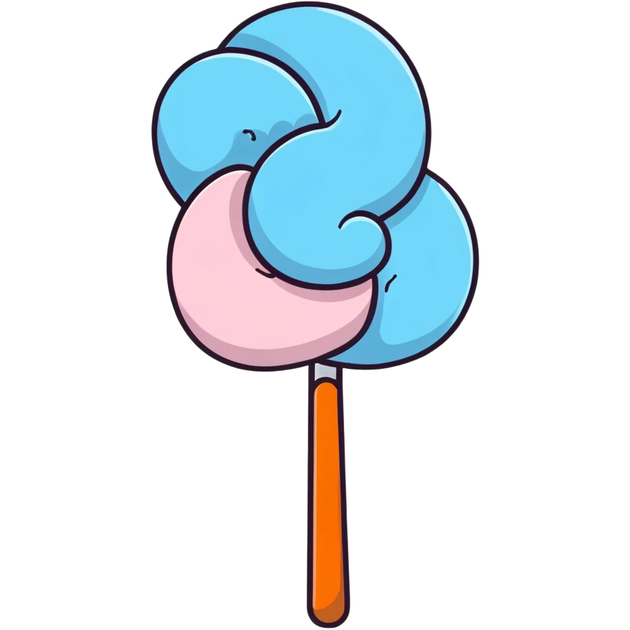 swirly pastel blue cotton candy with sparkling sugar emoji