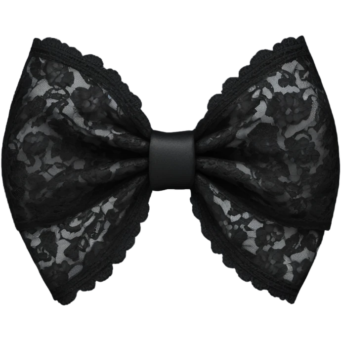 black lace bow with black lace emoji