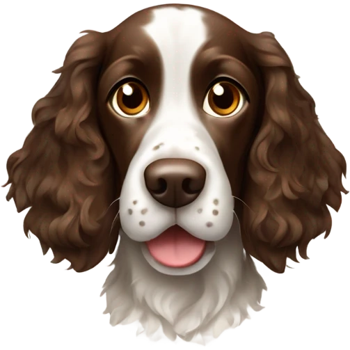 A brown spotted springer spaniel emoji