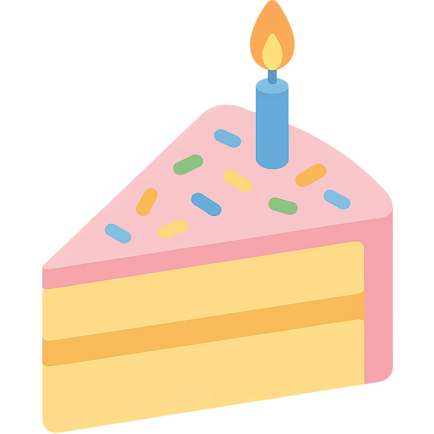 slice of funfetti birthday cake emoji