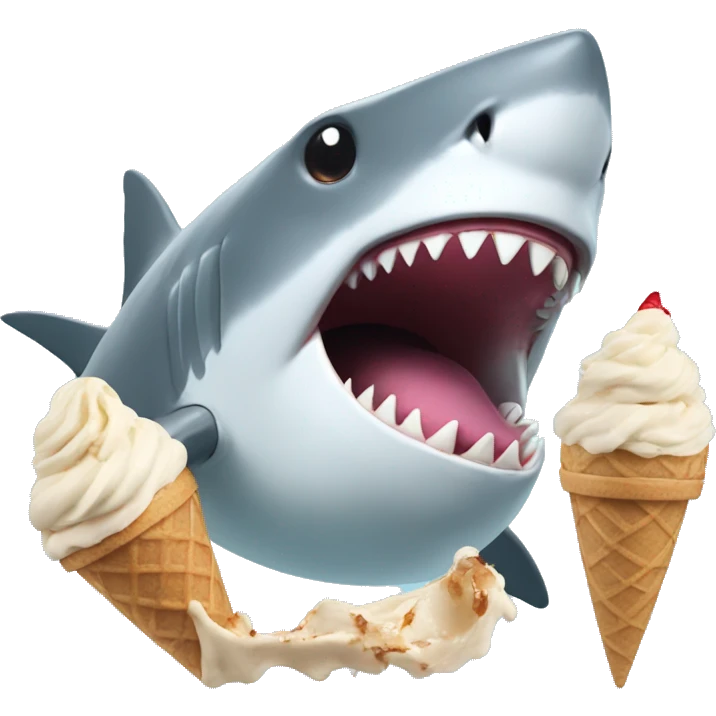 Shark eating ice cream  emoji