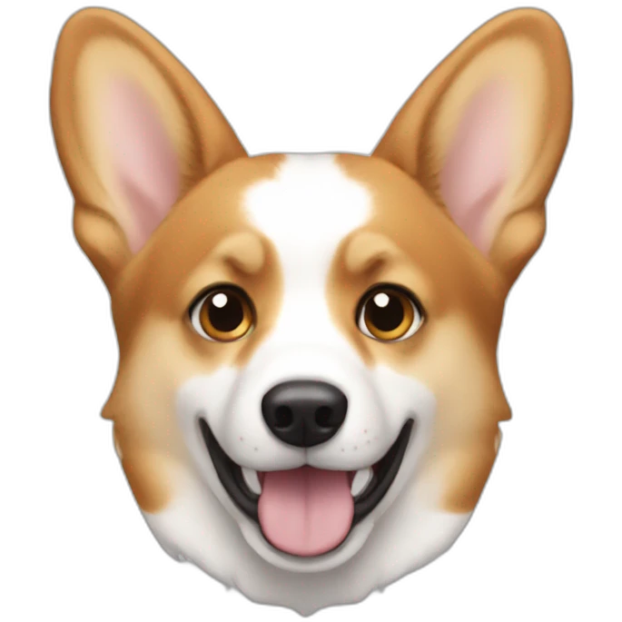 My white skinned brother wanting a corgi with two ears emoji