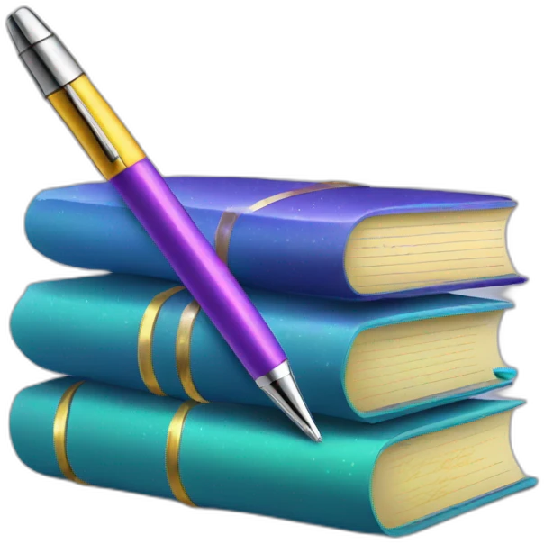 writing pen paper stack and sparkles emoji