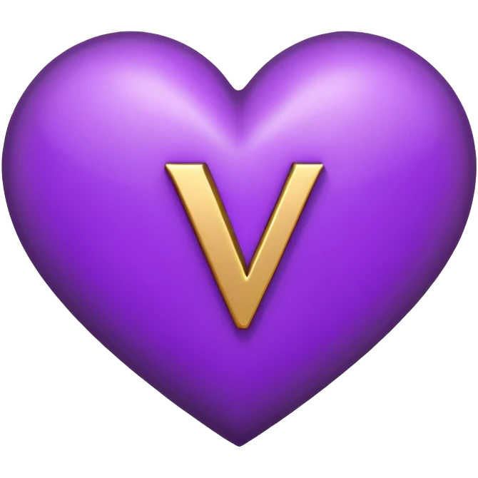 The Letter “y” inside a Purple Heart emoji