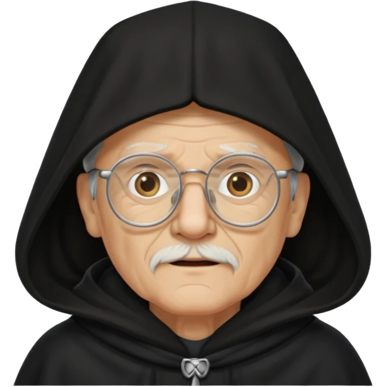old Man with glasses in cloak over head emoji