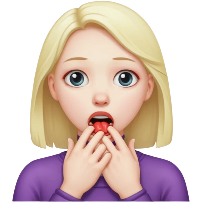 girl choking herself emoji