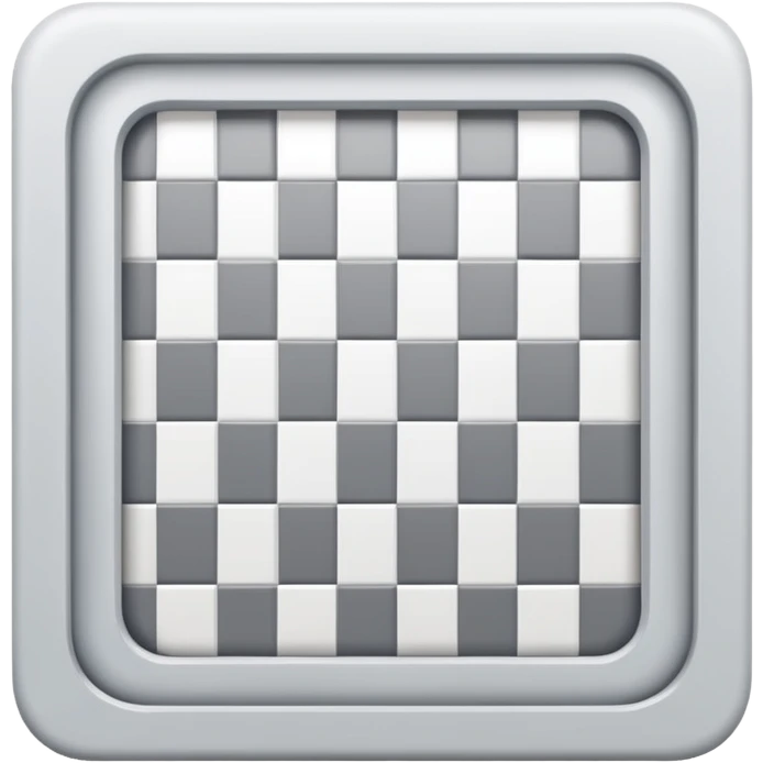 Light gray and white square with a checkered pattern 8x8 3d icon emoji