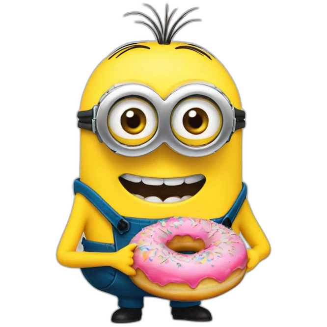 Minion qui mange un donuts emoji