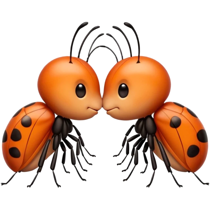 Two little bug cute, Kiss, message "Te amo mi bichin" emoji