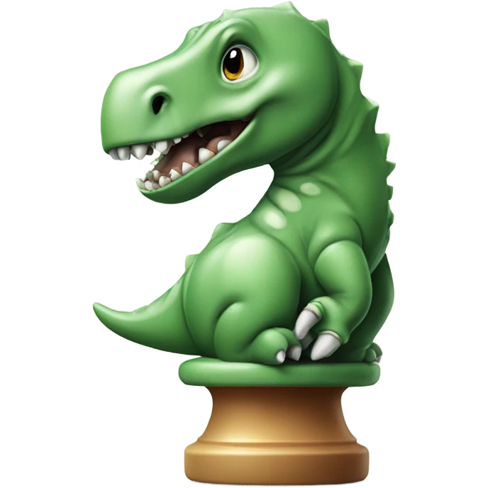 dinosaur holding an elephant chess piece in its paw emoji