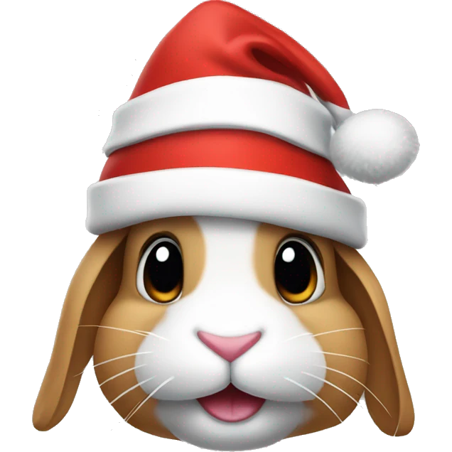 a bunny wearing santa hat emoji