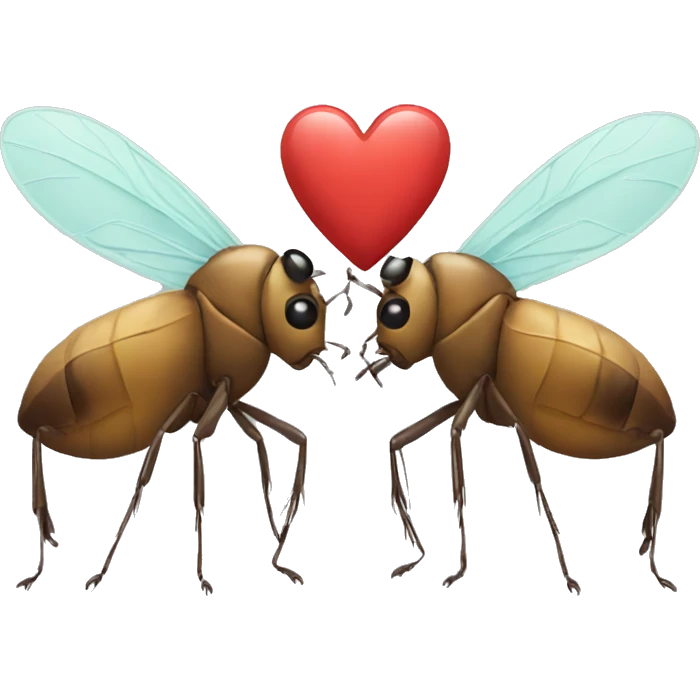 bugs kissing with heart emoji