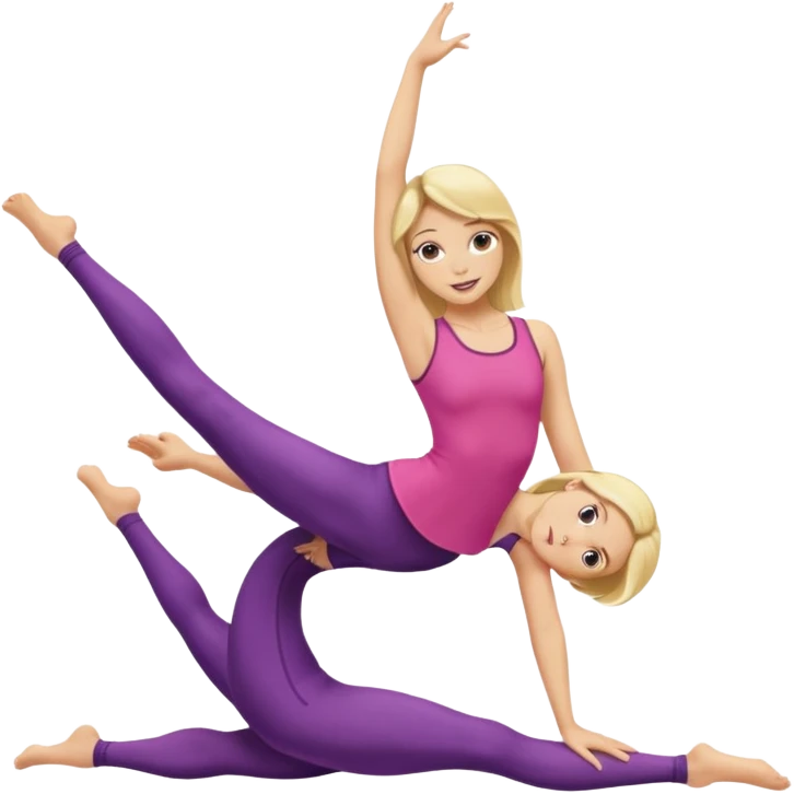 Blonde woman doing the traiditonal splits emoji