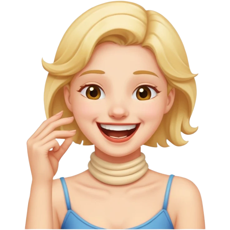 Girl holding her neck laughing  emoji