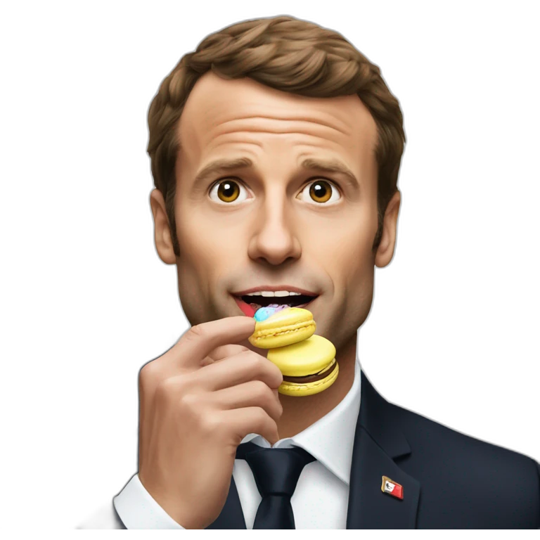 Macron eating macaron emoji