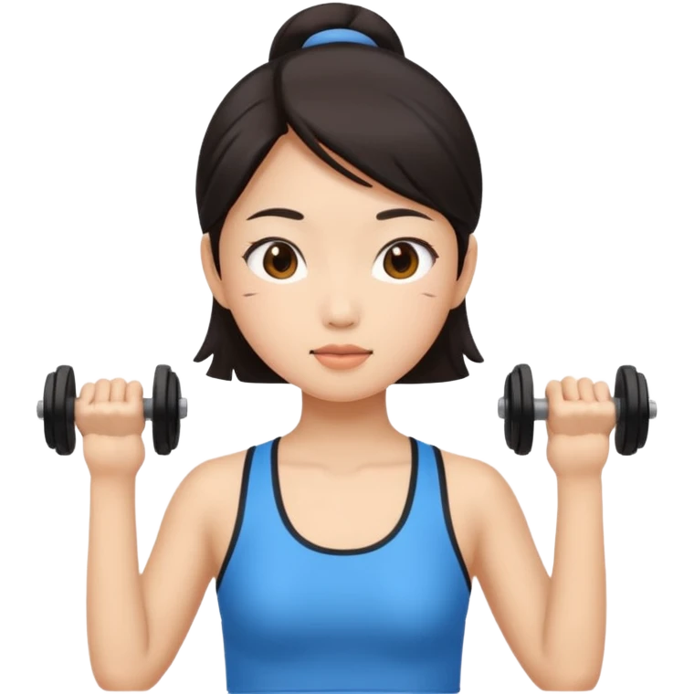 Asian girl exercising emoji