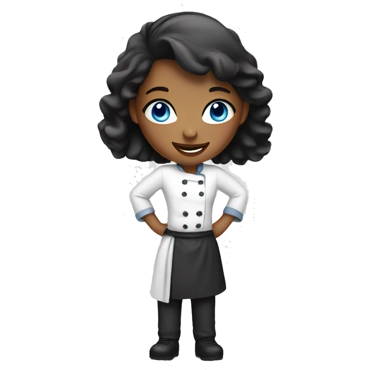 Girl with blue eyes chef emoji