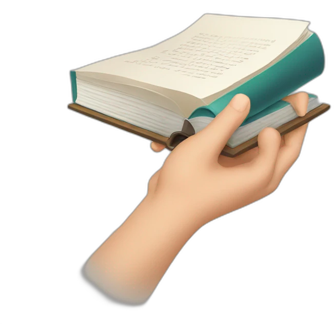 right hand receiving a book emoji