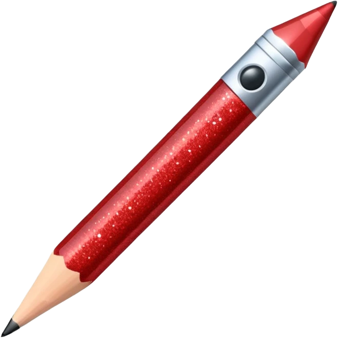 red glitter pencil emoji