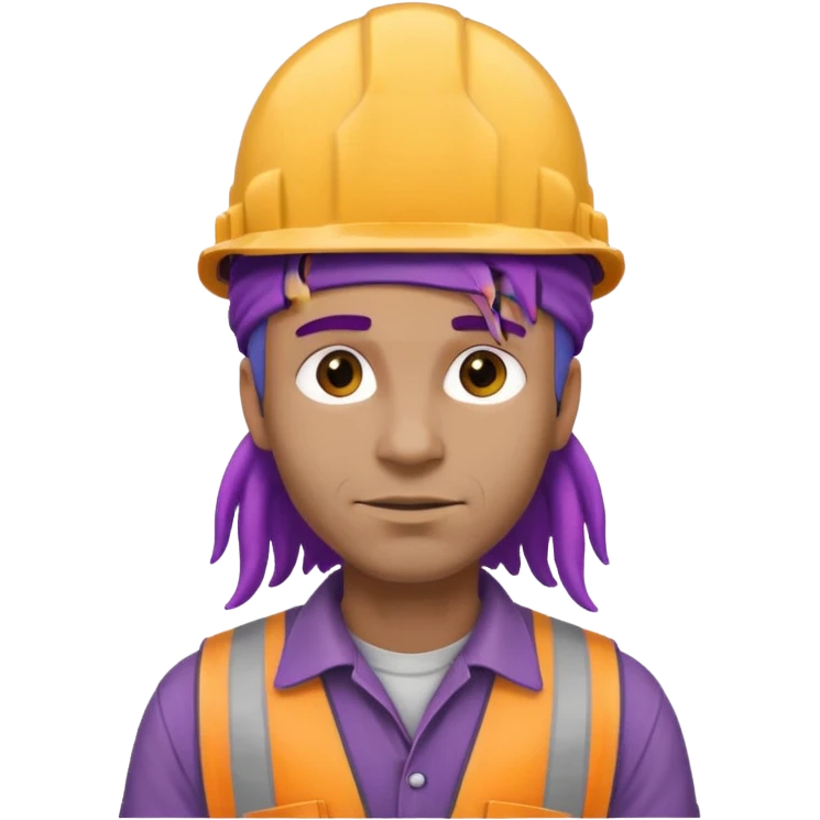 construction worker very dreadlocked purple haired man  emoji