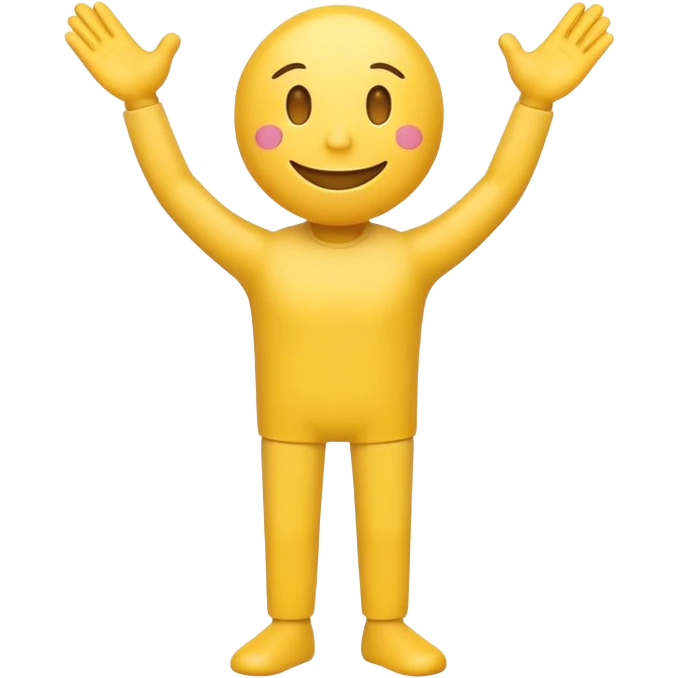 smiling emoji with arms and legs awkwardly standing emoji