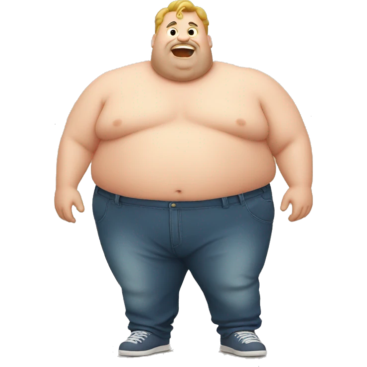 fat guy trying to pull up emoji