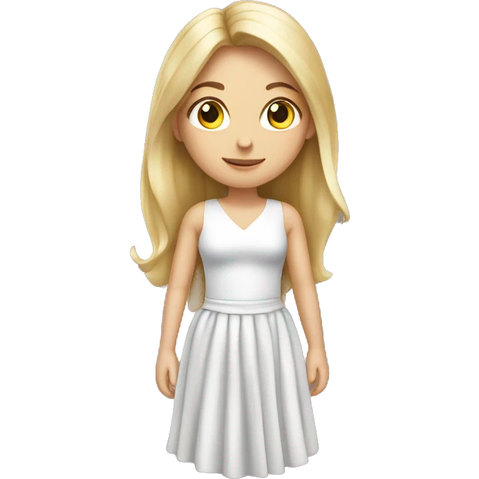 white girl with long satin skirt emoji