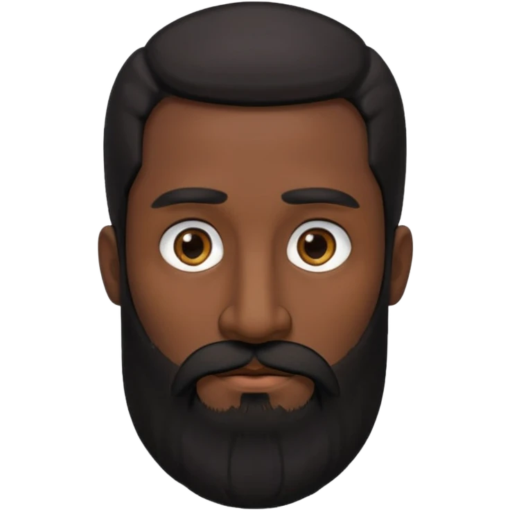 dark skin, long nose, black hair, long black beard, man emoji