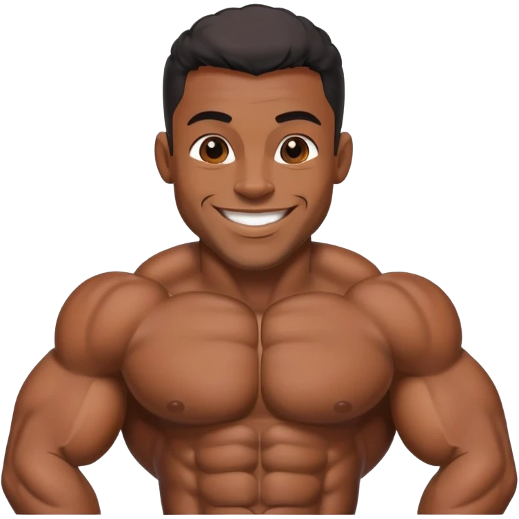 black bodybuilder happy emoji