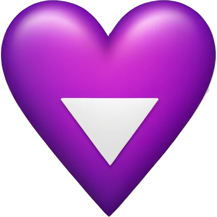heart shape with a triangle shaped centered to the middle of the heart shape emoji