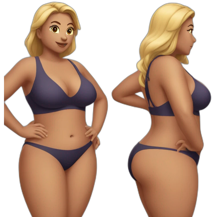 Slim-Thicc woman swimsuit posing (athletic build, perfect body, hourglass figure) emoji