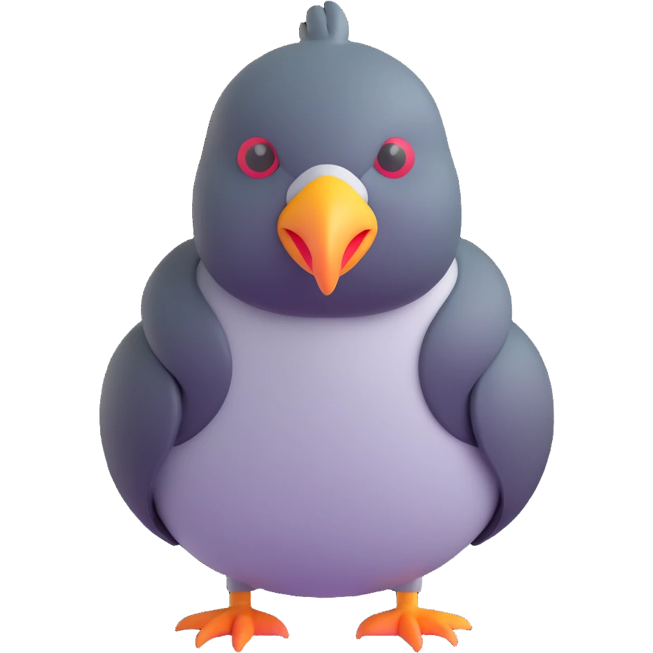 pigeon with angry face emoji