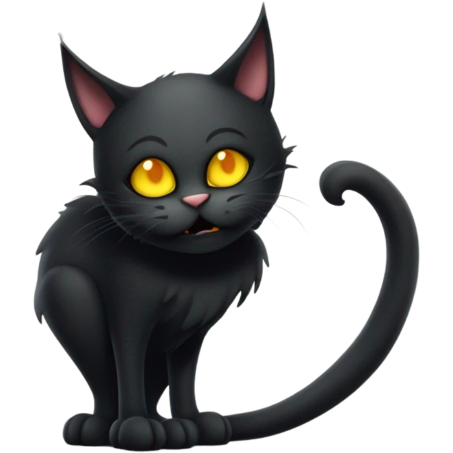 Evil mischievous black cat  emoji