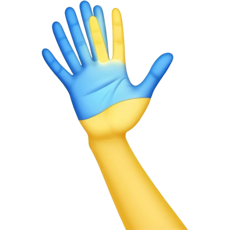 a hand being held by a glowing blue hand and a glowing yellow hand souls emoji