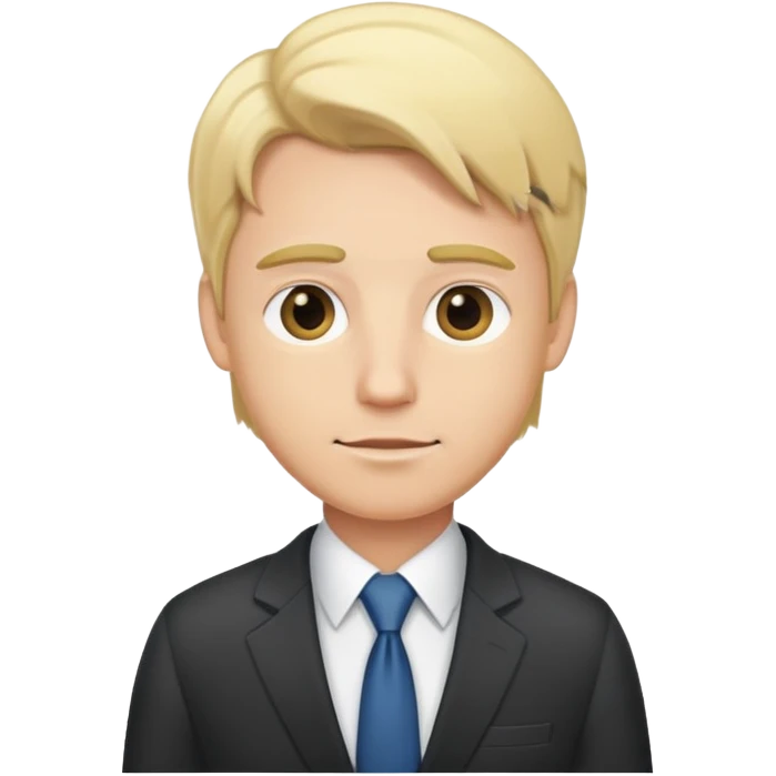 cartoon man with blonde hair in business suit emoji