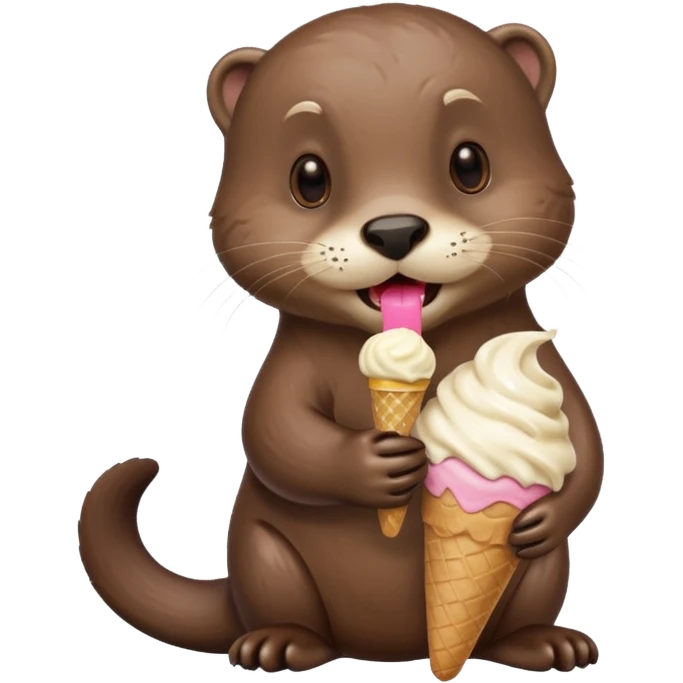 Otter der ein Eis isst emoji