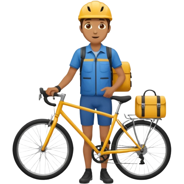 male bike courier, simple, flat emoji
